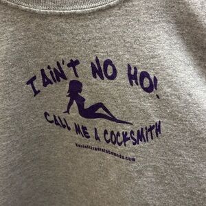 Gildan Gray Top with Purple Print